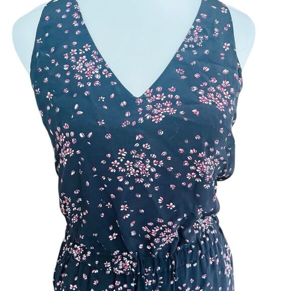 Ann Taylor LOFT Black Petaled Tie Back Floral Jumpsuit. Size XSP. - Picture 6 of 13